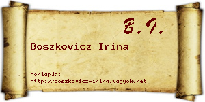 Boszkovicz Irina névjegykártya